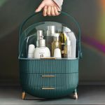 Ingrijire personala si Cosmetice - Machiaj - Portfarduri si genti cosmetice - Organizator verde, portabil, pentru produse de machiaj, cosmetice, suport pentru pensule/perii par inclus - Infinity.ro