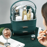Ingrijire personala si Cosmetice - Machiaj - Portfarduri si genti cosmetice - Organizator verde, portabil, pentru produse de machiaj, cosmetice, suport pentru pensule/perii par inclus - Infinity.ro