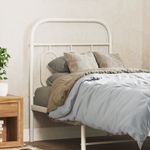 Casa si Gradina - Mobilier - Paturi si accesorii - Accesorii paturi - Tablie de pat metalica, alb, 75 cm - Infinity.ro
