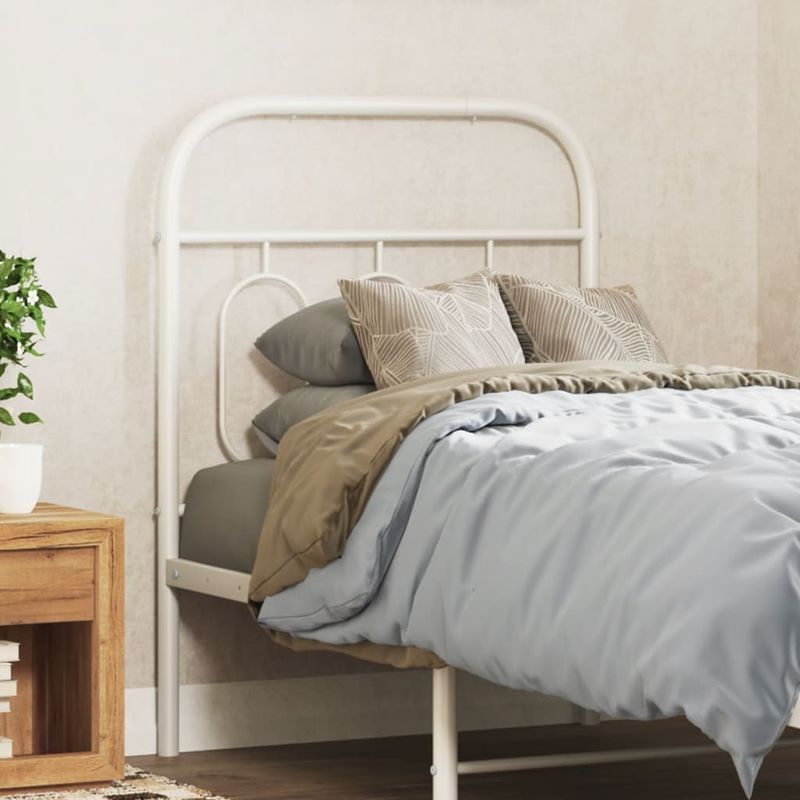 Casa si Gradina - Mobilier - Paturi si accesorii - Accesorii paturi - Tablie de pat metalica, alb, 75 cm - Infinity.ro