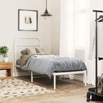 Casa si Gradina - Mobilier - Paturi si accesorii - Accesorii paturi - Tablie de pat metalica, alb, 75 cm - Infinity.ro
