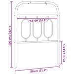 Casa si Gradina - Mobilier - Paturi si accesorii - Accesorii paturi - Tablie de pat metalica, alb, 75 cm - Infinity.ro
