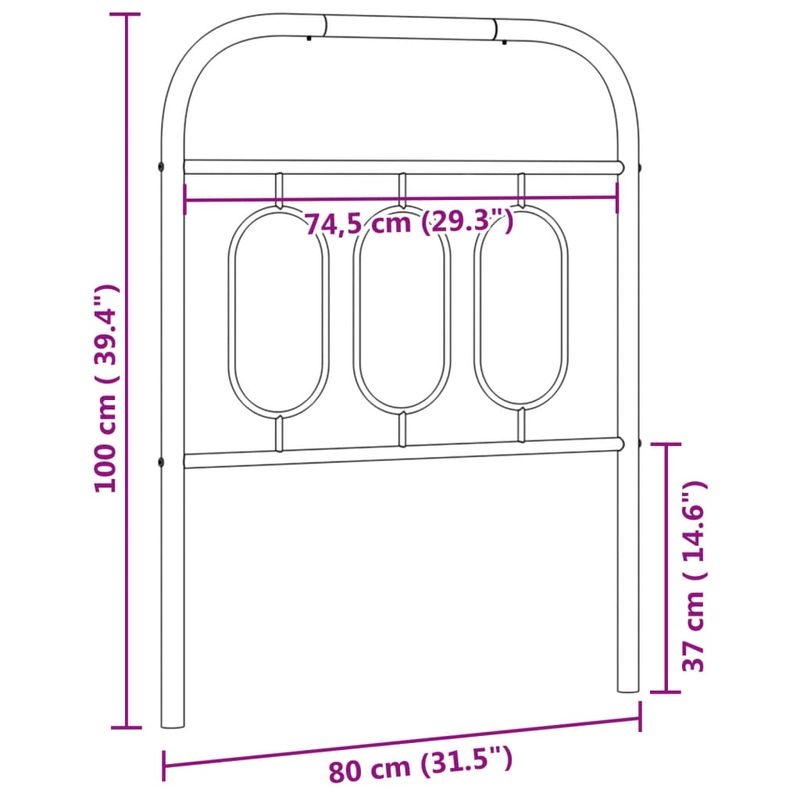 Casa si Gradina - Mobilier - Paturi si accesorii - Accesorii paturi - Tablie de pat metalica, alb, 75 cm - Infinity.ro