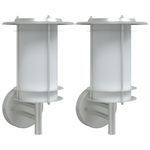 Casa si Gradina - Corpuri si surse de iluminat - Iluminat exterior - Instalatii luminoase exterior - Corpuri de iluminat exterior de perete 2 buc argintiu otel inox - Infinity.ro