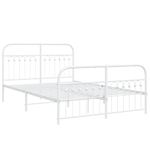 Casa si Gradina - Mobilier - Paturi si accesorii - Paturi - Cadru de pat metalic cu tablie de cap/picioare, alb, 140x190 cm - Infinity.ro