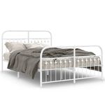 Casa si Gradina - Mobilier - Paturi si accesorii - Paturi - Cadru de pat metalic cu tablie de cap/picioare, alb, 140x190 cm - Infinity.ro