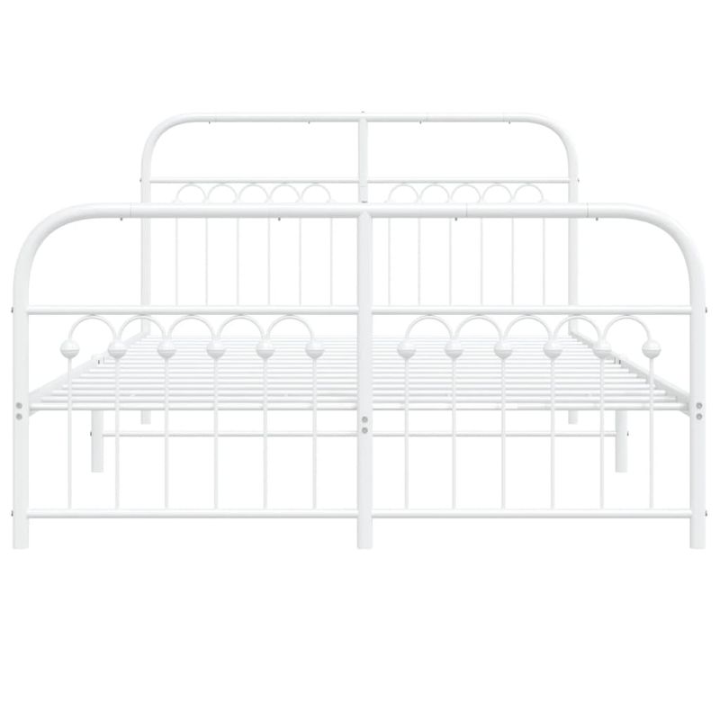 Casa si Gradina - Mobilier - Paturi si accesorii - Paturi - Cadru de pat metalic cu tablie de cap/picioare, alb, 140x190 cm - Infinity.ro