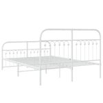 Casa si Gradina - Mobilier - Paturi si accesorii - Paturi - Cadru de pat metalic cu tablie de cap/picioare, alb, 140x190 cm - Infinity.ro