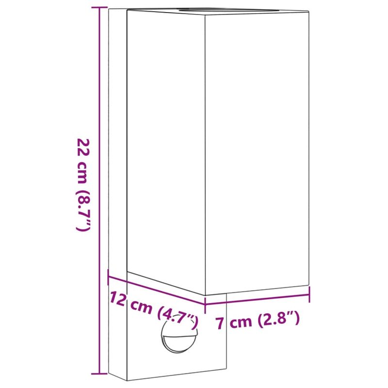 Casa si Gradina - Corpuri si surse de iluminat - Iluminat exterior - Felinare - Lampi exterioare de perete senzori 2 buc. negru aluminiu turnat - Infinity.ro