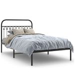 Casa si Gradina - Mobilier - Paturi si accesorii - Paturi - Cadru de pat din metal cu tablie, negru, 107x203 cm - Infinity.ro