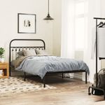 Casa si Gradina - Mobilier - Paturi si accesorii - Paturi - Cadru de pat din metal cu tablie, negru, 107x203 cm - Infinity.ro