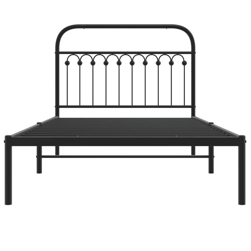 Casa si Gradina - Mobilier - Paturi si accesorii - Paturi - Cadru de pat din metal cu tablie, negru, 107x203 cm - Infinity.ro