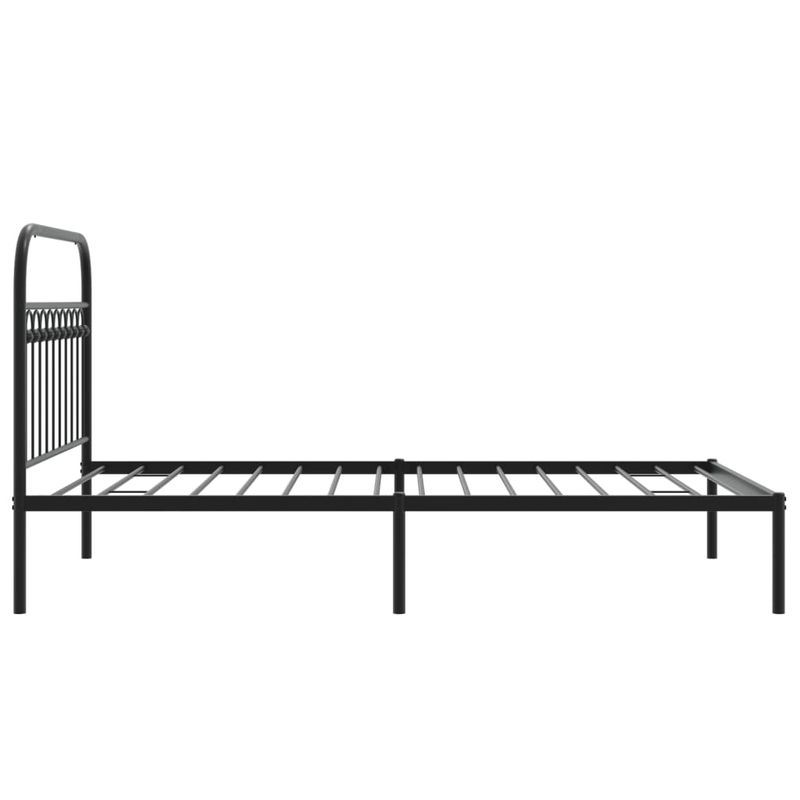 Casa si Gradina - Mobilier - Paturi si accesorii - Paturi - Cadru de pat din metal cu tablie, negru, 107x203 cm - Infinity.ro