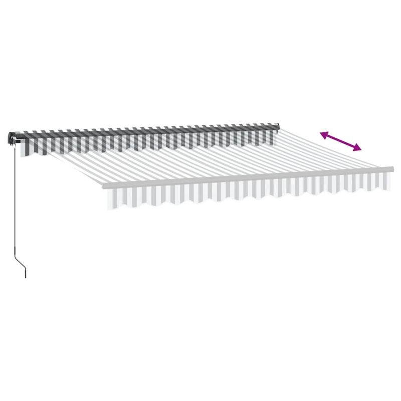 Casa si Gradina - Gradina si terasa - Umbrele si pavilioane - Umbrele - Copertina retractabila manual cu LED, antracit/alb, 350x250 cm - Infinity.ro