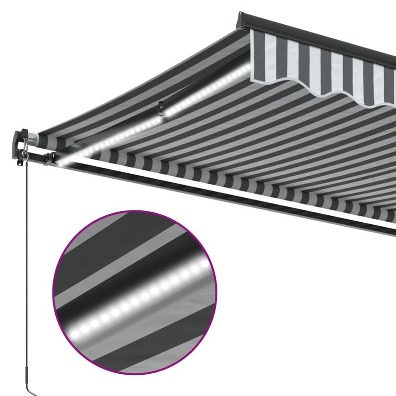 Casa si Gradina - Gradina si terasa - Umbrele si pavilioane - Umbrele - Copertina retractabila manual cu LED, antracit/alb, 350x250 cm - Infinity.ro
