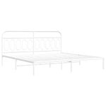 Casa si Gradina - Mobilier - Paturi si accesorii - Paturi - Cadru de pat metalic cu tablie, alb, 200x200 cm - Infinity.ro