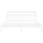 Casa si Gradina - Mobilier - Paturi si accesorii - Paturi - Cadru de pat metalic cu tablie, alb, 200x200 cm - Infinity.ro
