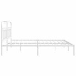 Casa si Gradina - Mobilier - Paturi si accesorii - Paturi - Cadru de pat metalic cu tablie, alb, 200x200 cm - Infinity.ro