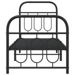 Casa si Gradina - Mobilier - Paturi si accesorii - Paturi - Cadru pat metalic cu tablii de cap/picioare, negru, 75x190 cm - Infinity.ro