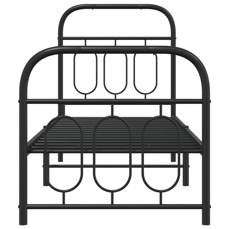 Casa si Gradina - Mobilier - Paturi si accesorii - Paturi - Cadru pat metalic cu tablii de cap/picioare, negru, 75x190 cm - Infinity.ro