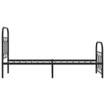 Casa si Gradina - Mobilier - Paturi si accesorii - Paturi - Cadru pat metalic cu tablii de cap/picioare, negru, 75x190 cm - Infinity.ro