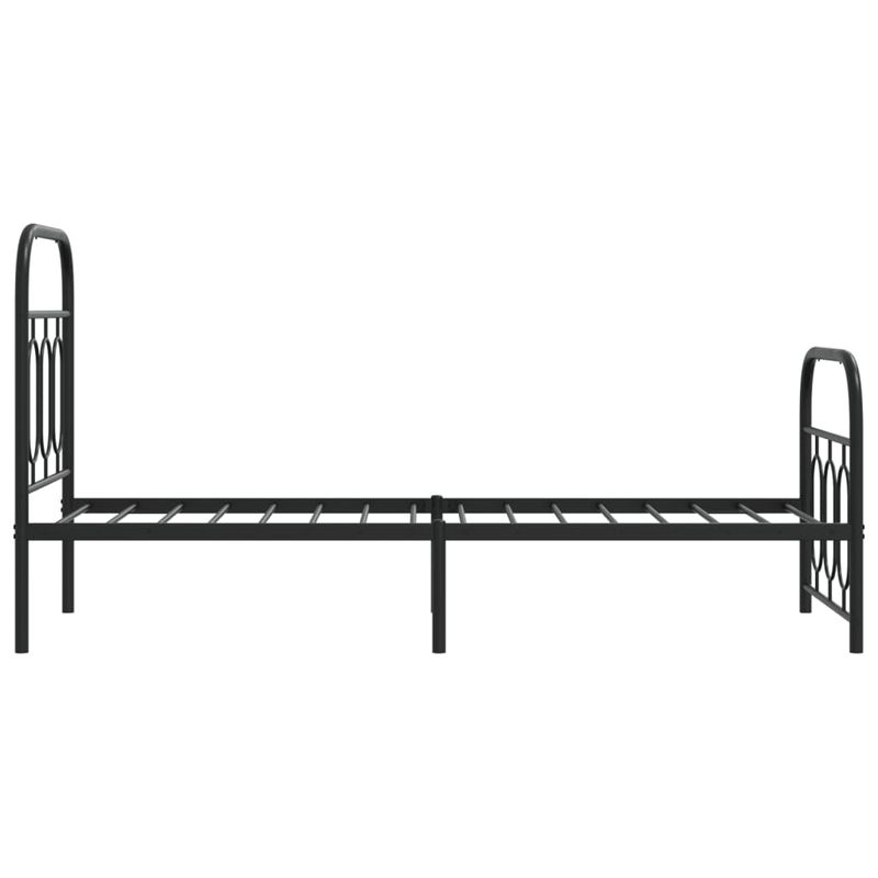 Casa si Gradina - Mobilier - Paturi si accesorii - Paturi - Cadru pat metalic cu tablii de cap/picioare, negru, 75x190 cm - Infinity.ro