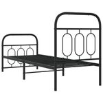 Casa si Gradina - Mobilier - Paturi si accesorii - Paturi - Cadru pat metalic cu tablii de cap/picioare, negru, 75x190 cm - Infinity.ro