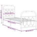 Casa si Gradina - Mobilier - Paturi si accesorii - Paturi - Cadru pat metalic cu tablii de cap/picioare, negru, 75x190 cm - Infinity.ro