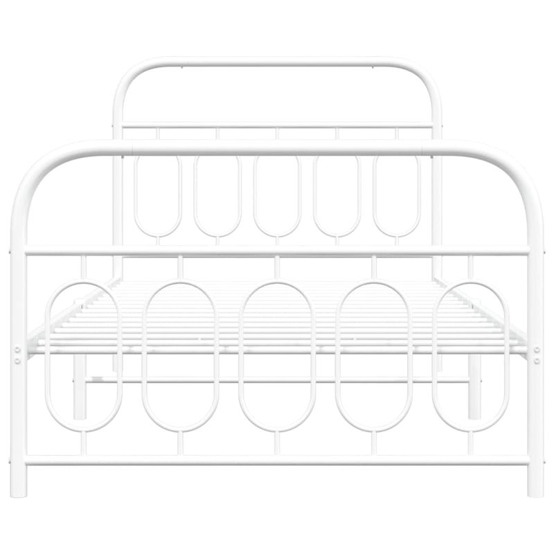 Casa si Gradina - Mobilier - Paturi si accesorii - Paturi - Cadru de pat metalic cu tablie de cap/picioare, alb, 100x190 cm - Infinity.ro