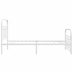 Casa si Gradina - Mobilier - Paturi si accesorii - Paturi - Cadru de pat metalic cu tablie de cap/picioare, alb, 100x190 cm - Infinity.ro