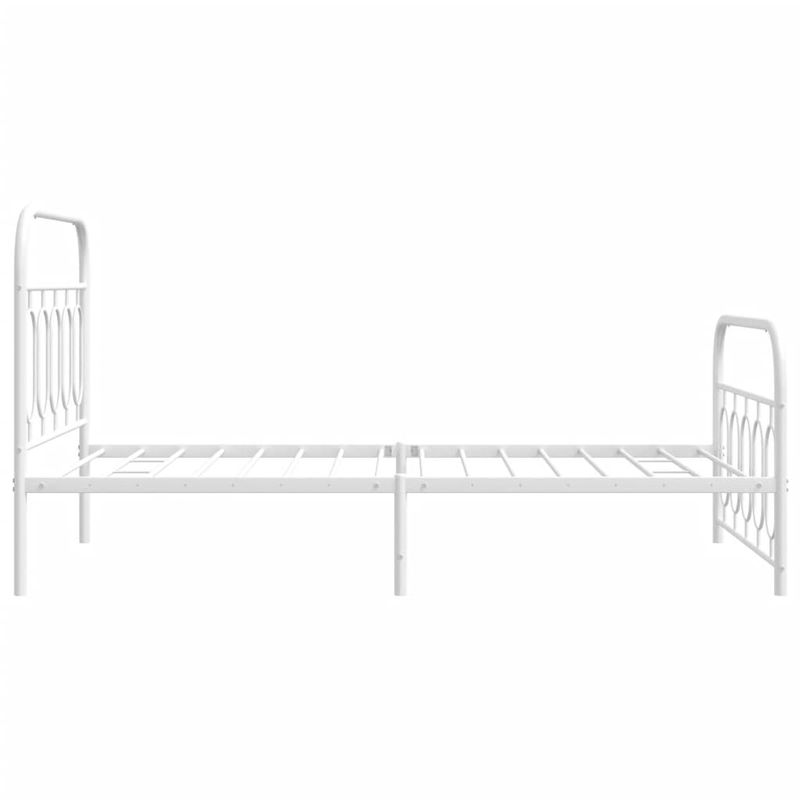 Casa si Gradina - Mobilier - Paturi si accesorii - Paturi - Cadru de pat metalic cu tablie de cap/picioare, alb, 100x190 cm - Infinity.ro