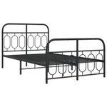Casa si Gradina - Mobilier - Paturi si accesorii - Paturi - Cadru pat metalic cu tablie de cap/picioare, negru, 120x200 cm - Infinity.ro