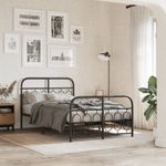 Casa si Gradina - Mobilier - Paturi si accesorii - Paturi - Cadru pat metalic cu tablie de cap/picioare, negru, 120x200 cm - Infinity.ro