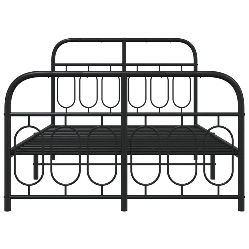 Casa si Gradina - Mobilier - Paturi si accesorii - Paturi - Cadru pat metalic cu tablie de cap/picioare, negru, 120x200 cm - Infinity.ro