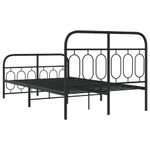 Casa si Gradina - Mobilier - Paturi si accesorii - Paturi - Cadru pat metalic cu tablie de cap/picioare, negru, 120x200 cm - Infinity.ro