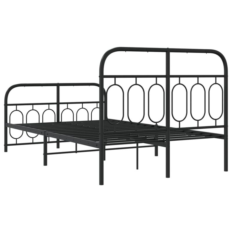 Casa si Gradina - Mobilier - Paturi si accesorii - Paturi - Cadru pat metalic cu tablie de cap/picioare, negru, 120x200 cm - Infinity.ro