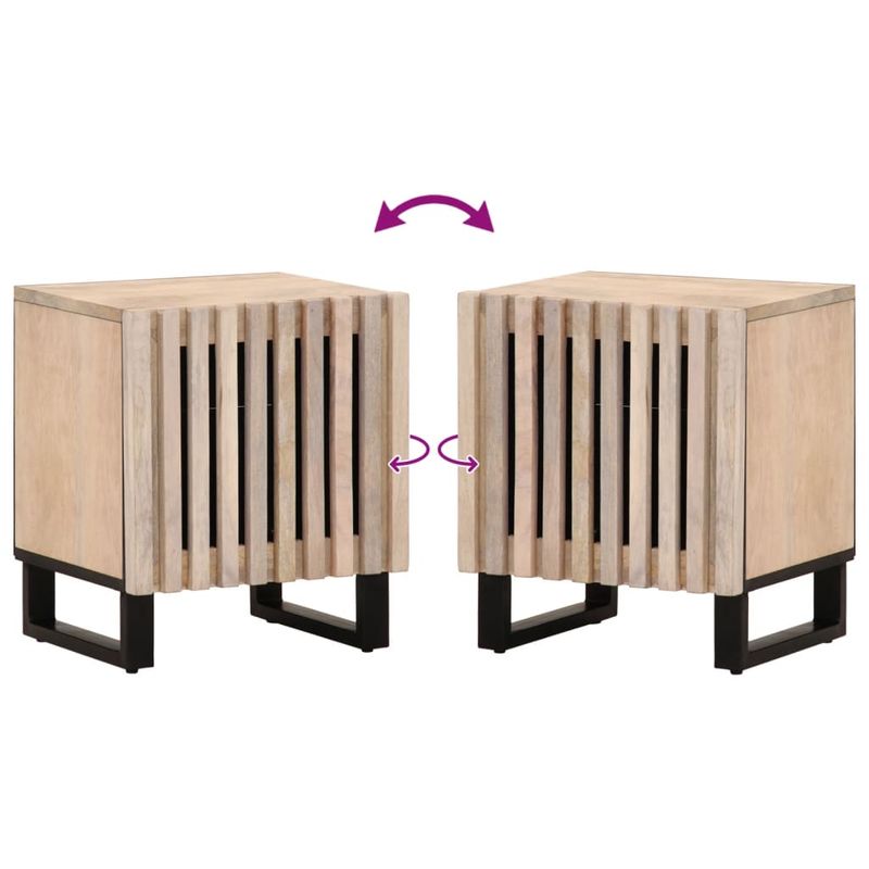 Casa si Gradina - Mobilier - Comode si corpuri - Noptiere - Noptiera, 40x33x46 cm, lemn masiv mango albit - Infinity.ro