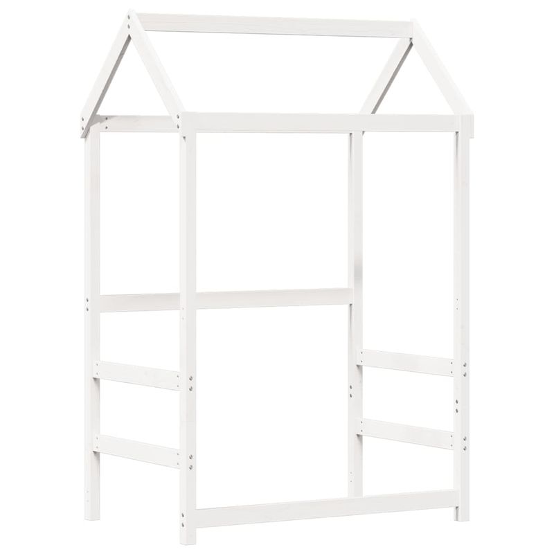 Casa si Gradina - Mobilier - Paturi si accesorii - Paturi - Set pat si banca cu acoperis, alb, 80x200 cm, lemn masiv de pin - Infinity.ro