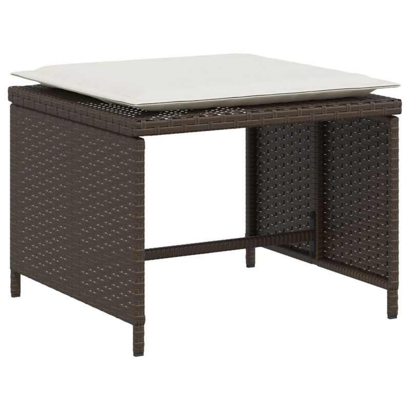 Casa si Gradina - Gradina si terasa - Mobilier exterior - Scaune si sezlonguri gradina - Scaun de gradina cu taburet, maro, poliratan - Infinity.ro