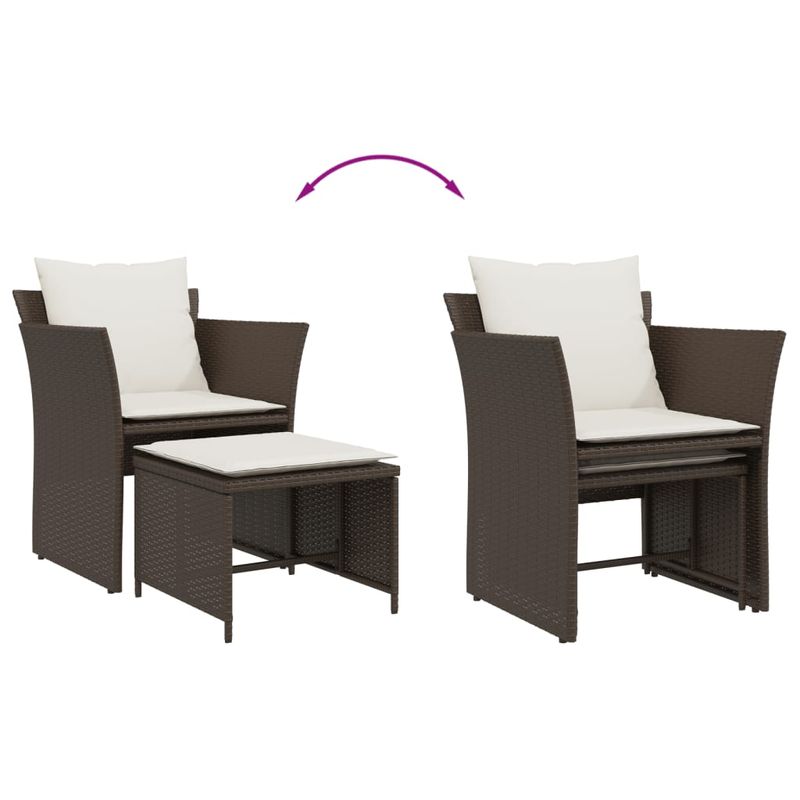 Casa si Gradina - Gradina si terasa - Mobilier exterior - Scaune si sezlonguri gradina - Scaun de gradina cu taburet, maro, poliratan - Infinity.ro