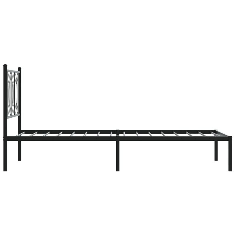 Casa si Gradina - Mobilier - Paturi si accesorii - Paturi - Cadru pat metalic cu tablie, negru, 90x200 cm - Infinity.ro