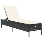 Casa si Gradina - Gradina si terasa - Mobilier exterior - Scaune si sezlonguri gradina - Set de sezlonguri, 3 piese, cu perna, poliratan negru - Infinity.ro