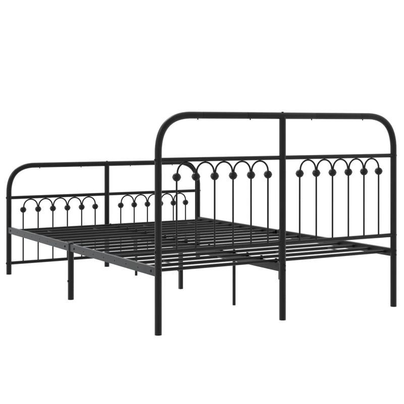 Casa si Gradina - Mobilier - Paturi si accesorii - Paturi - Cadru pat metalic cu tablie de cap/picioare, negru, 140x200 cm - Infinity.ro