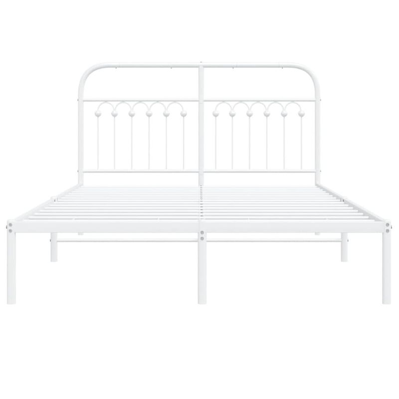 Casa si Gradina - Mobilier - Paturi si accesorii - Paturi - Cadru de pat metalic cu tablie, alb, 140x200 cm - Infinity.ro