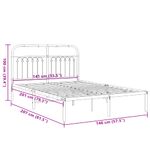 Casa si Gradina - Mobilier - Paturi si accesorii - Paturi - Cadru de pat metalic cu tablie, alb, 140x200 cm - Infinity.ro