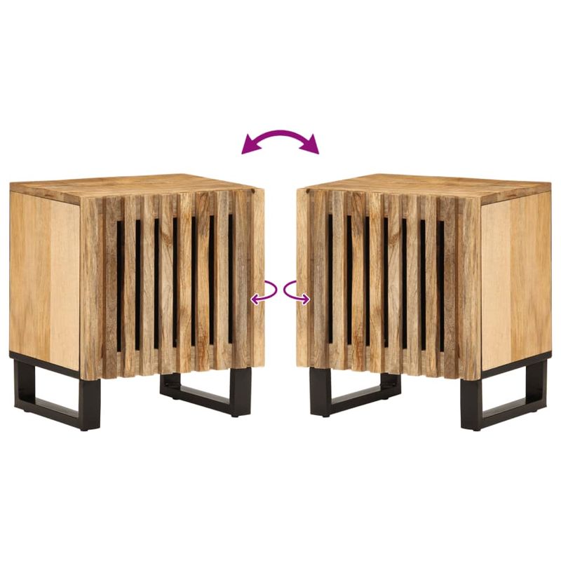 Casa si Gradina - Mobilier - Comode si corpuri - Noptiere - Noptiere, 2 buc., 40x33x46 cm, lemn masiv de mango brut - Infinity.ro