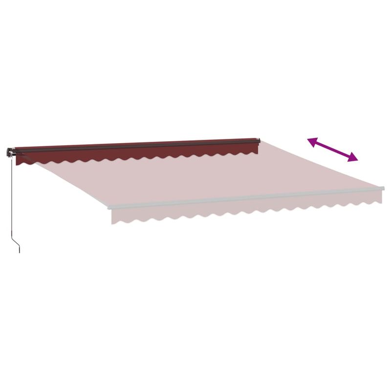 Casa si Gradina - Gradina si terasa - Umbrele si pavilioane - Umbrele - Copertina retractabila manual cu LED-uri, visiniu, 450x350 cm - Infinity.ro