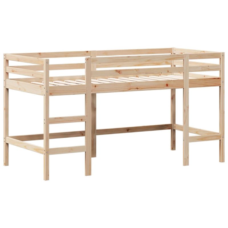 Casa si Gradina - Mobilier - Paturi si accesorii - Paturi - Pat etajat cu scara si acoperis, alb, 90x200 cm, lemn masiv pin - Infinity.ro