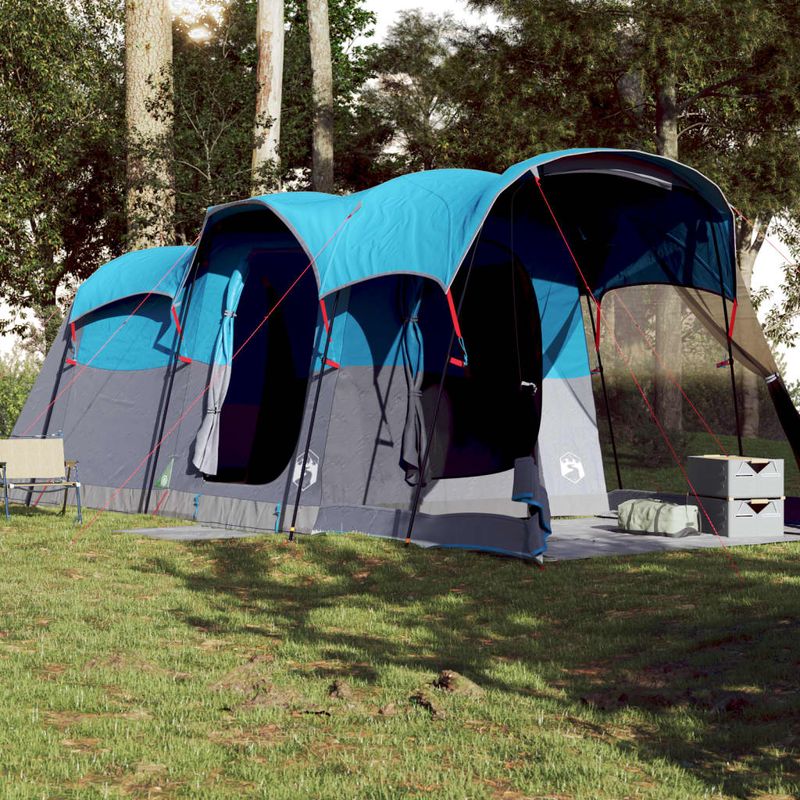 Sport si Outdoor - Camping - Corturi camping - Cort de familie tunel pentru 8 persoane, albastru, impermeabil - Infinity.ro