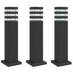 Casa si Gradina - Corpuri si surse de iluminat - Iluminat exterior - Felinare - Lampi de podea de exterior, 3 buc., negru, 50 cm, aluminiu - Infinity.ro